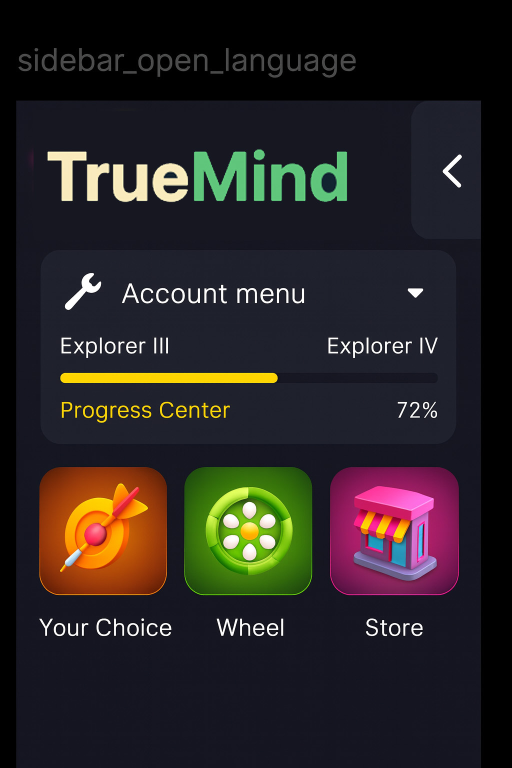 Three buttons in sidebar header